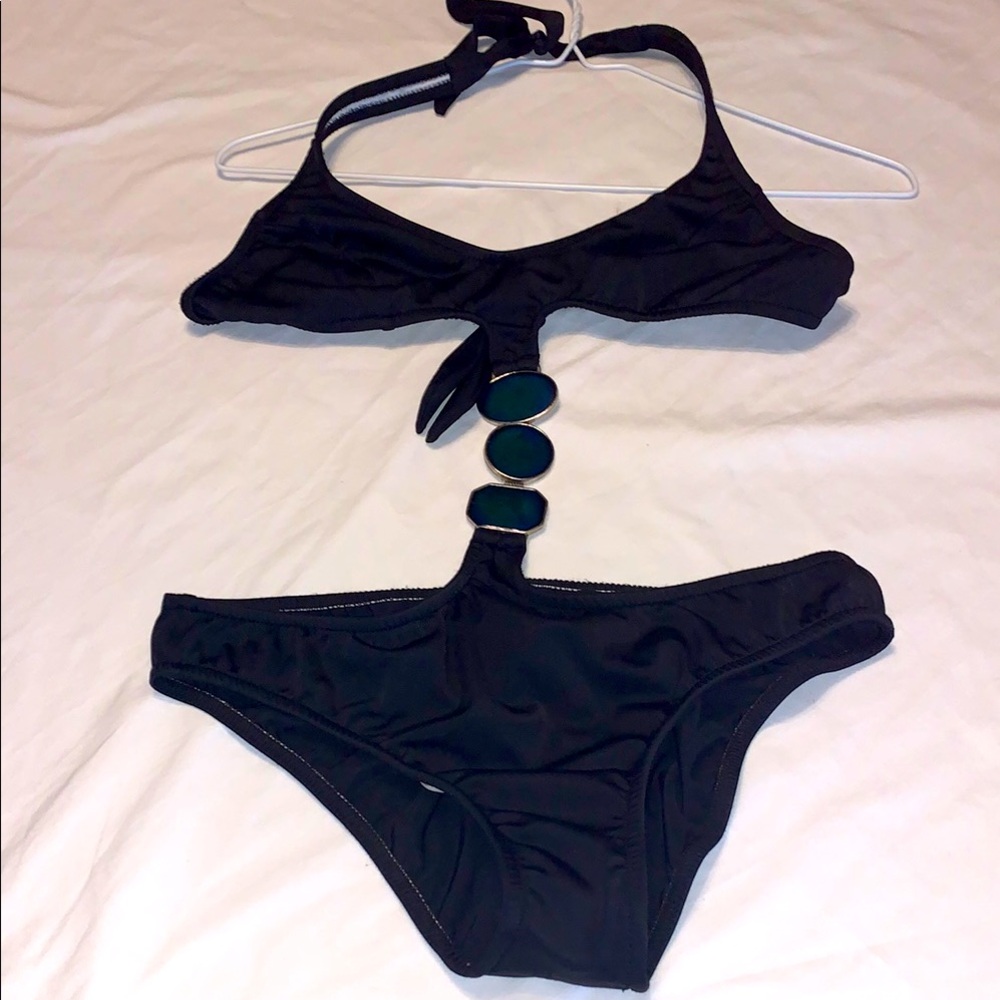 Elegant Black Halter Bikini